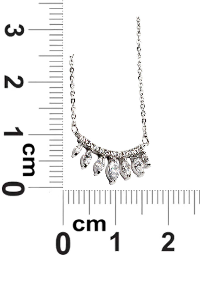 Small silver crystal stone necklace