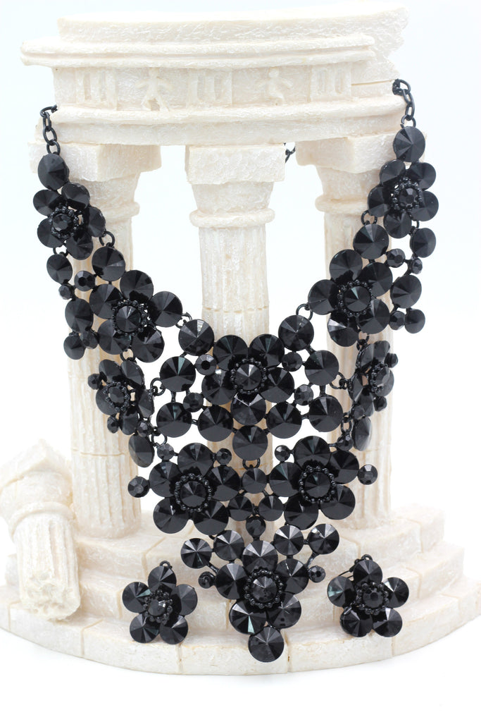 colorful crystal flowers necklace sets