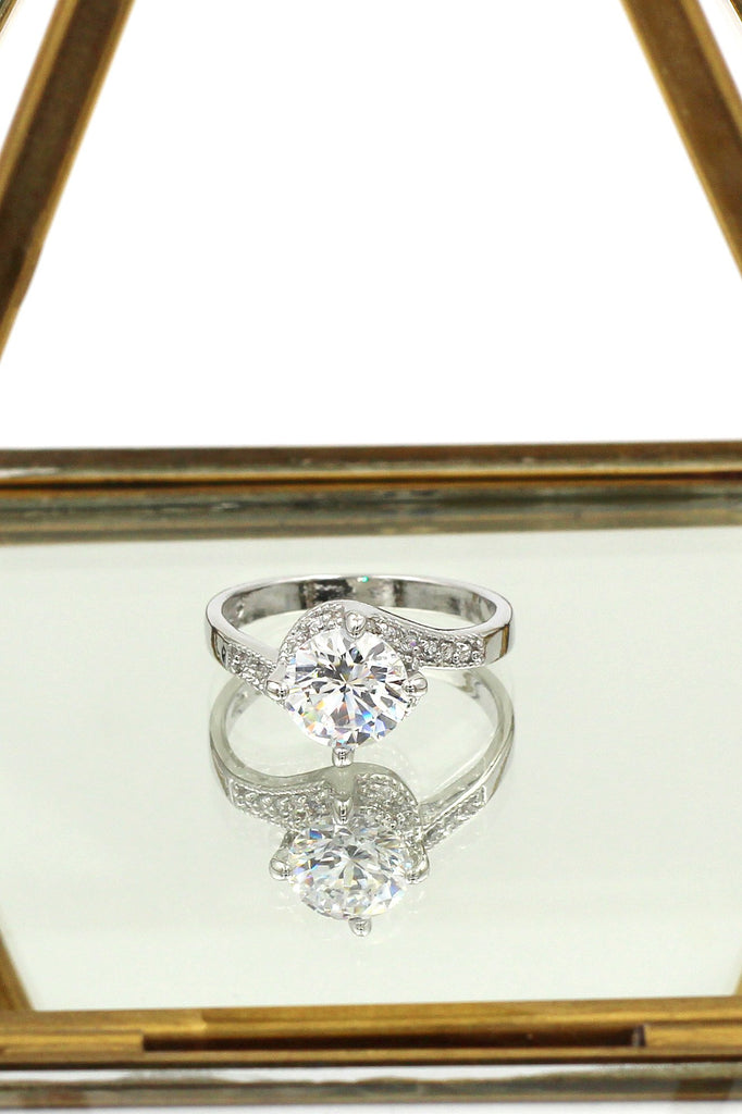 fashion shiny crystal ring necklace set