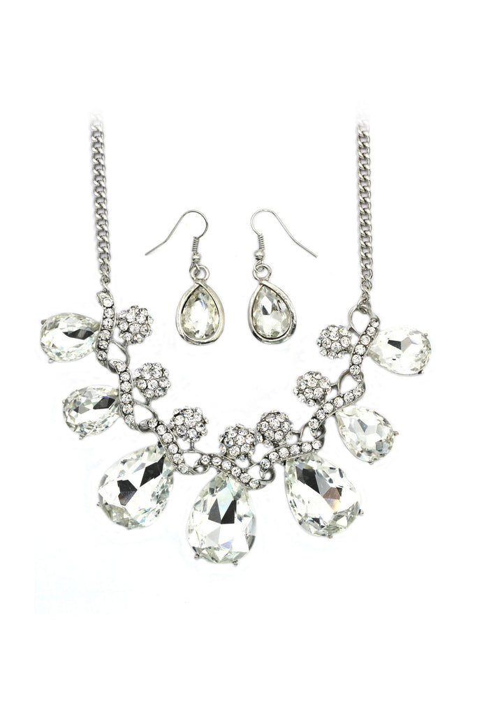 noble cobblestone crystal necklace earrings sets