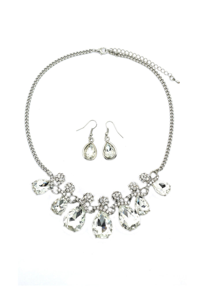 noble cobblestone crystal necklace earrings sets