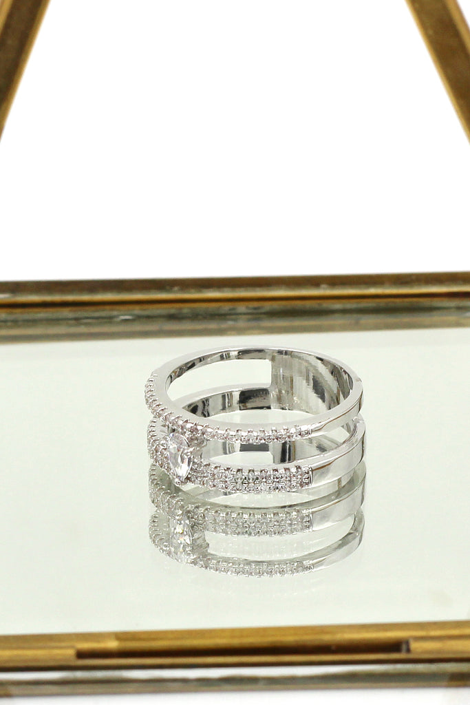 water droplets double row with crystal ring