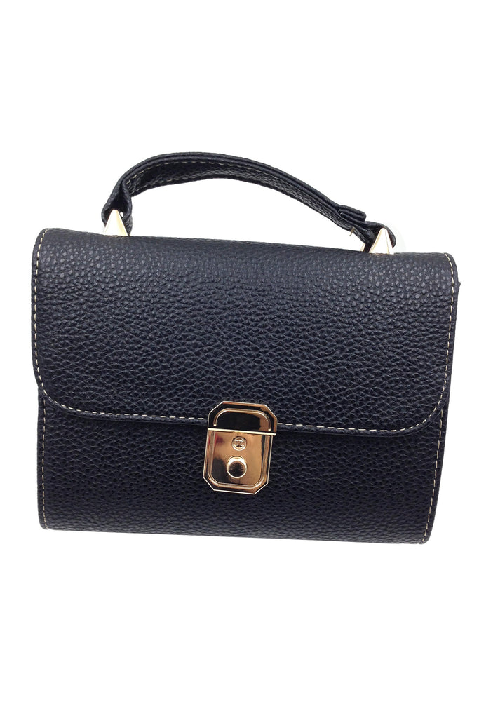 Elegant black small leather bag