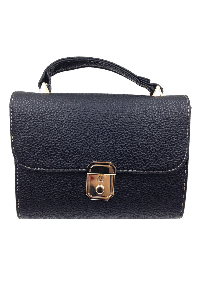 Elegant black small leather bag