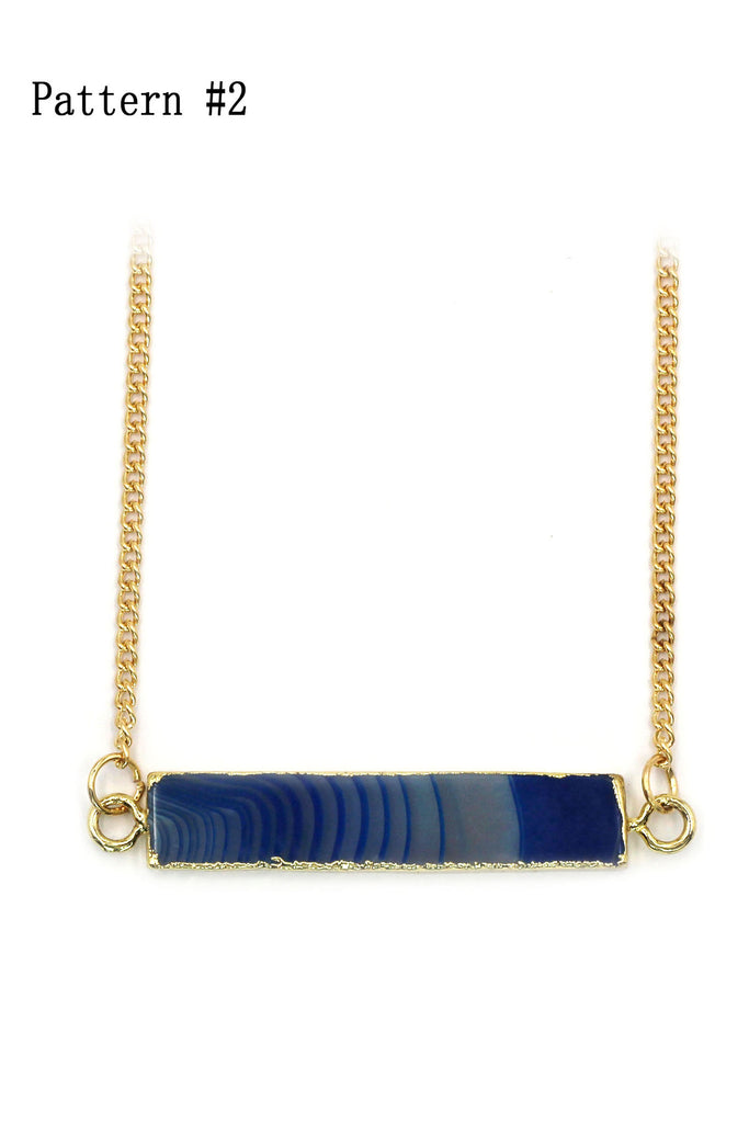 fashion natural stone golden necklace