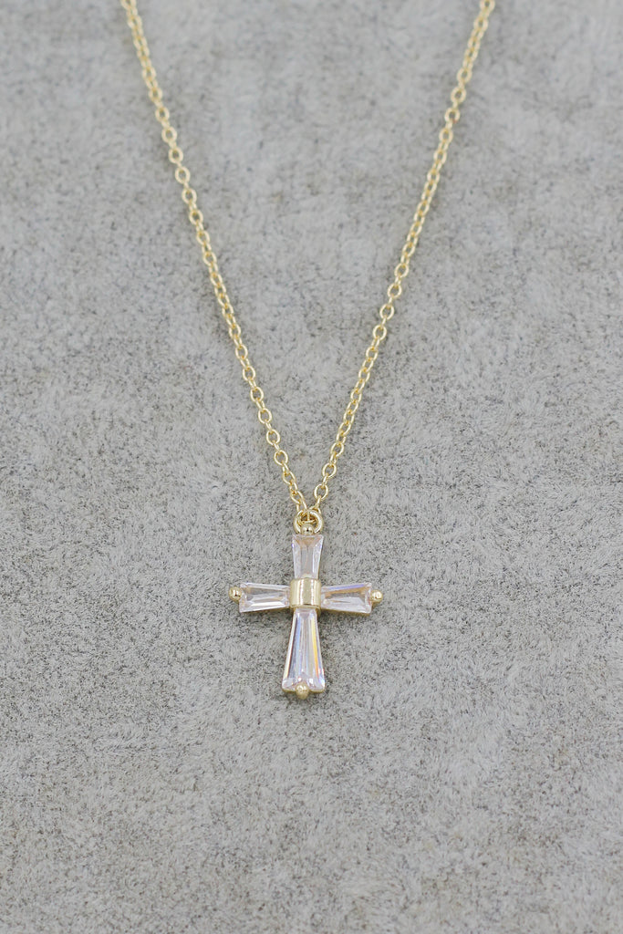 fashion crystal cross pendant necklace
