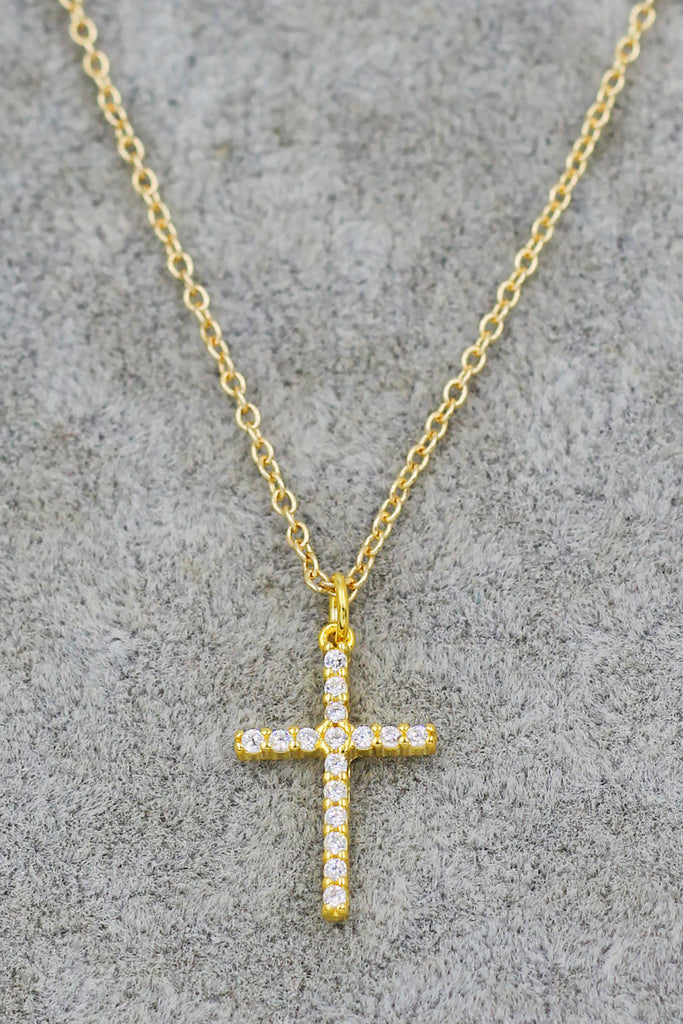 fashion cross crystal pendant necklace
