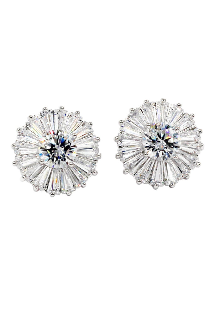 small sun flower crystal earring ring set
