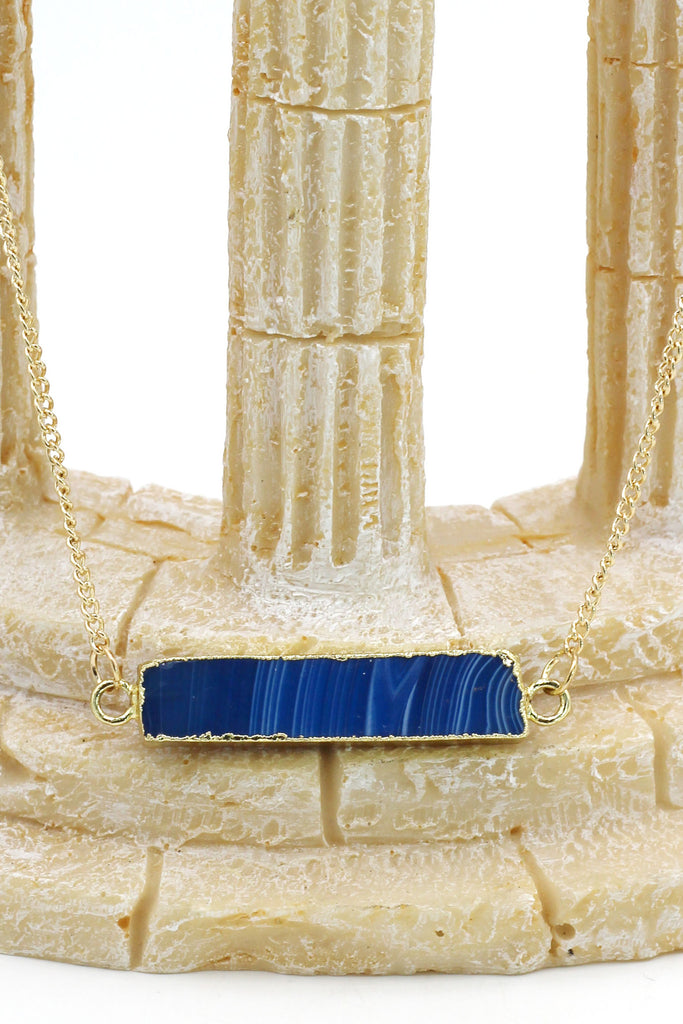 fashion natural stone golden necklace