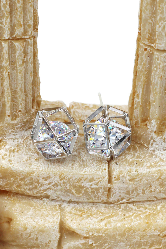 fashion double crystal necklace earrings set