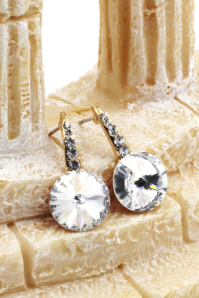 Sparkling diamond gold earrings