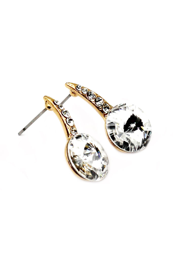 Sparkling diamond gold earrings