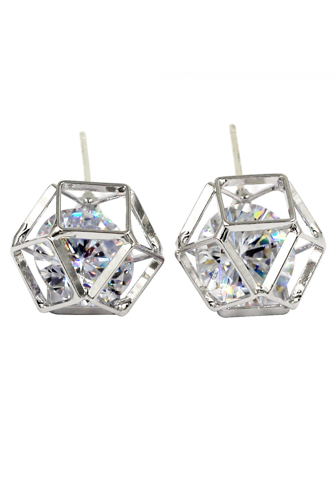 fashion double crystal necklace earrings set