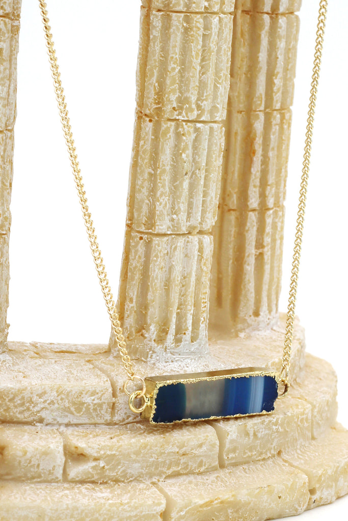 fashion natural stone golden necklace