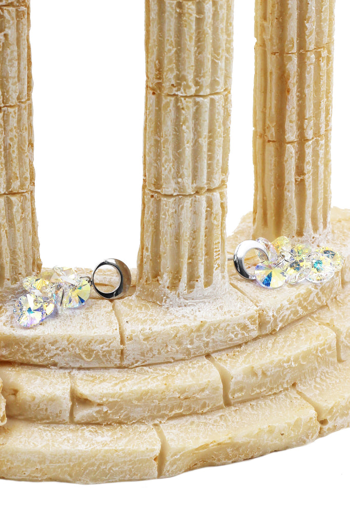 Lovely qualities crystal silver earrings