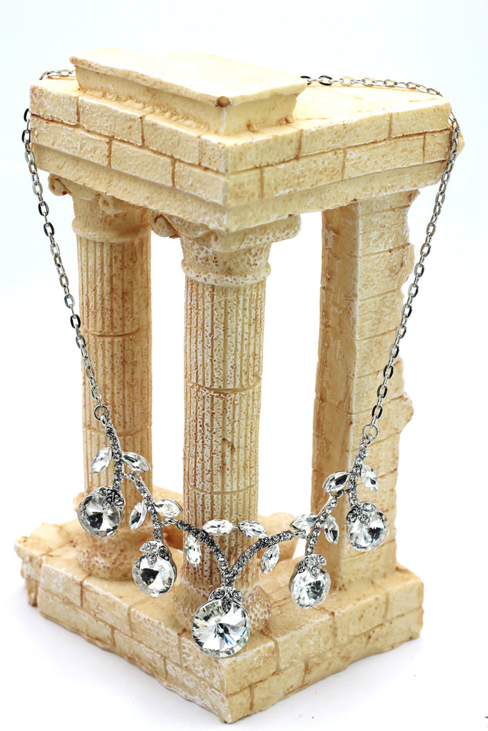 elegant sparkling white crystal necklace