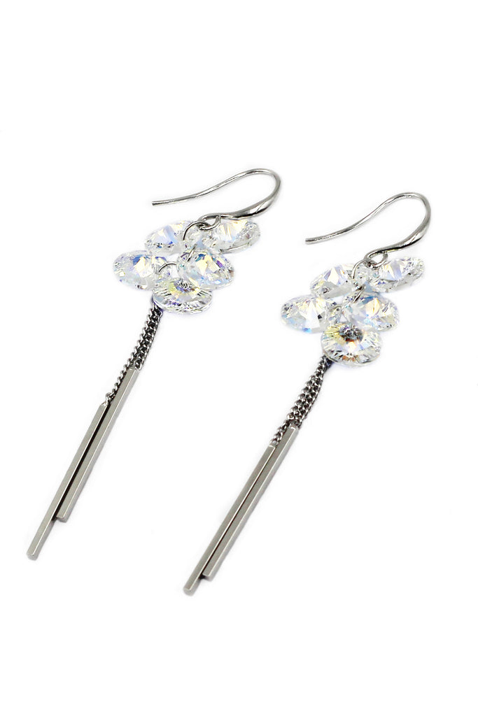 elegant tassel crystal earrings