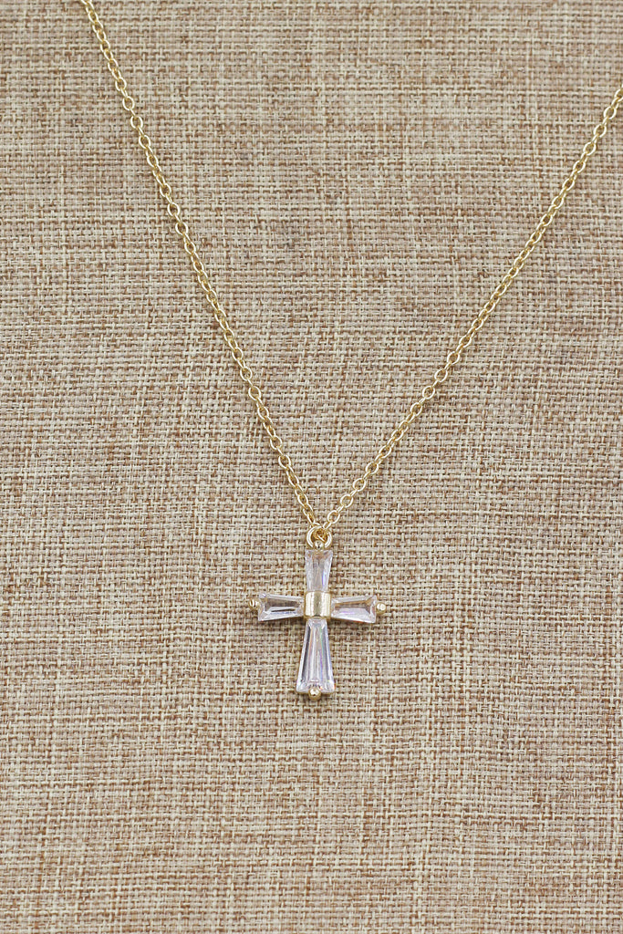 fashion crystal cross pendant necklace