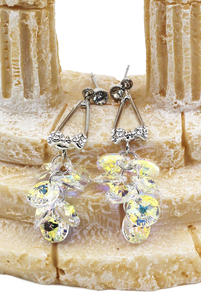 elegant bunches swarovski crystal earrings