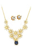 elegant sunflower crystal earrings necklace set