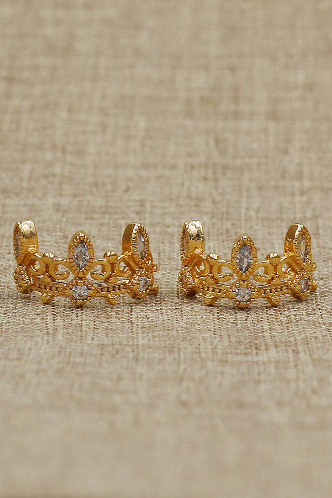 fashion crown crystal earrings