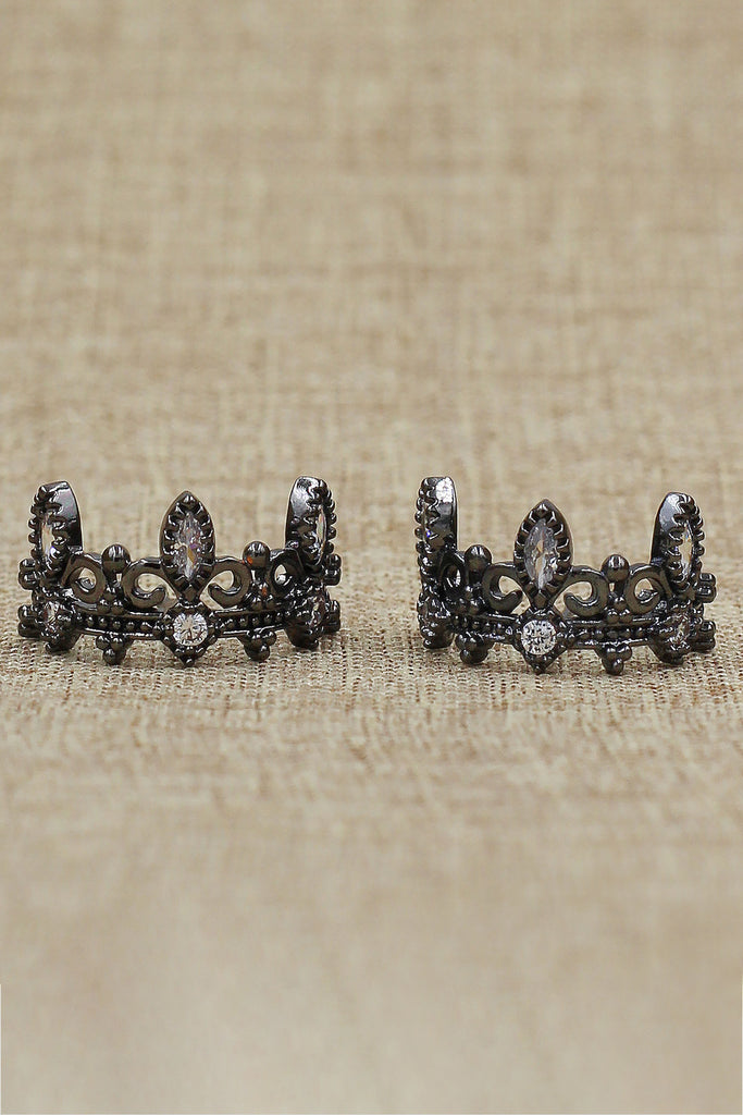 fashion crown crystal earrings