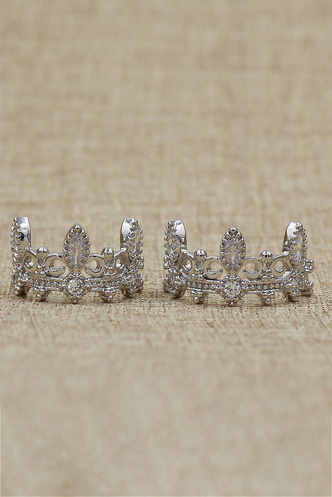 fashion crown crystal earrings