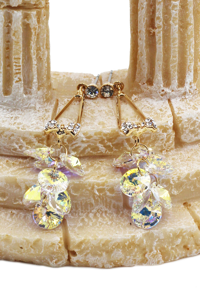 elegant bunches swarovski crystal earrings