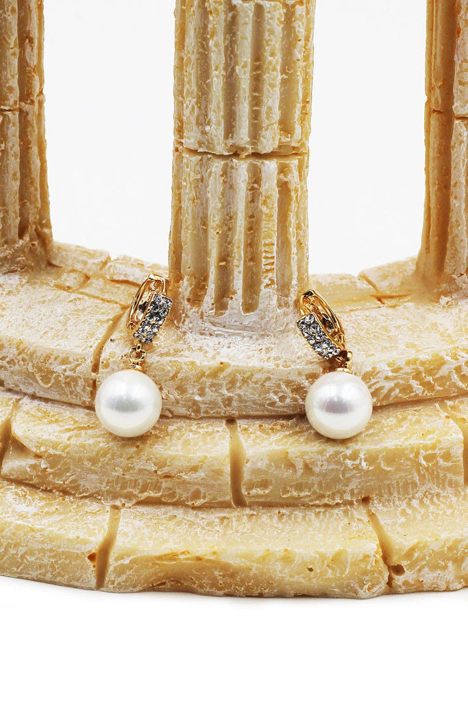 simple pearl necklace earring set