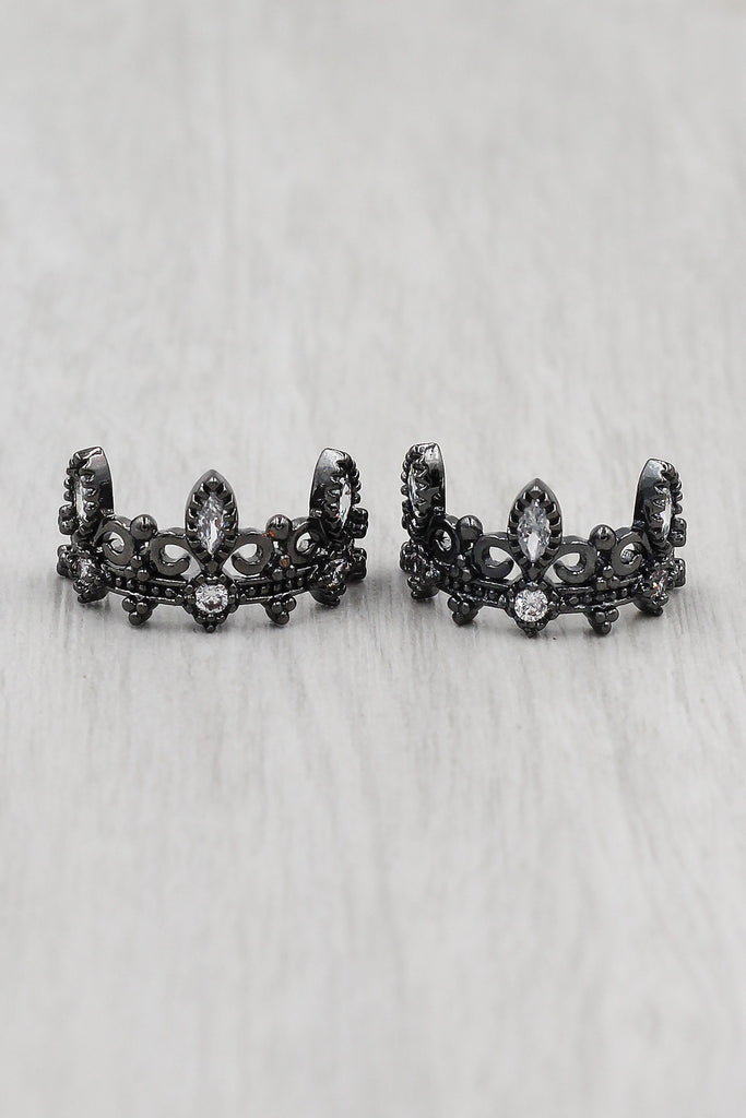 fashion crown crystal earrings