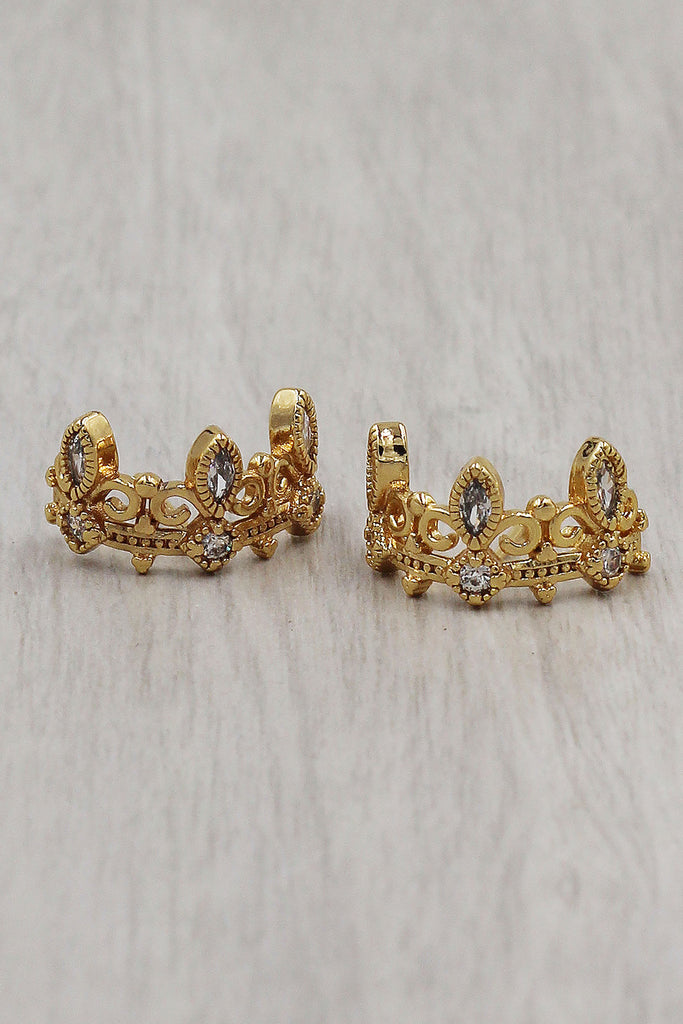 fashion crown crystal earrings