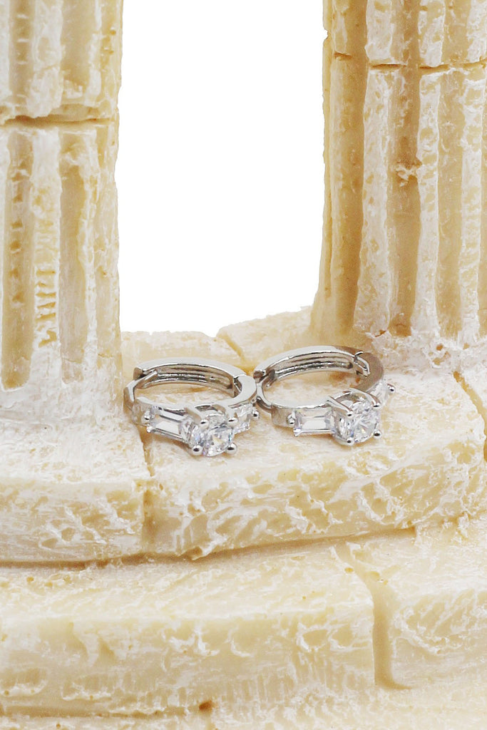 four prong set crystal ring earrings set