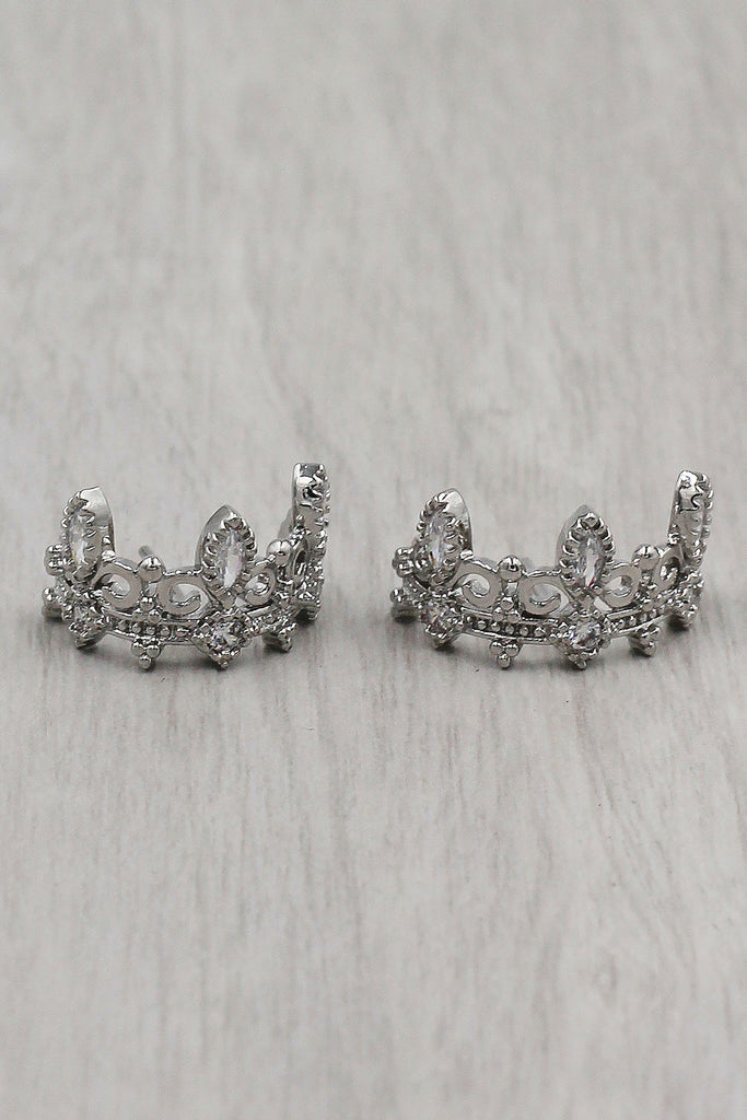 fashion crown crystal earrings