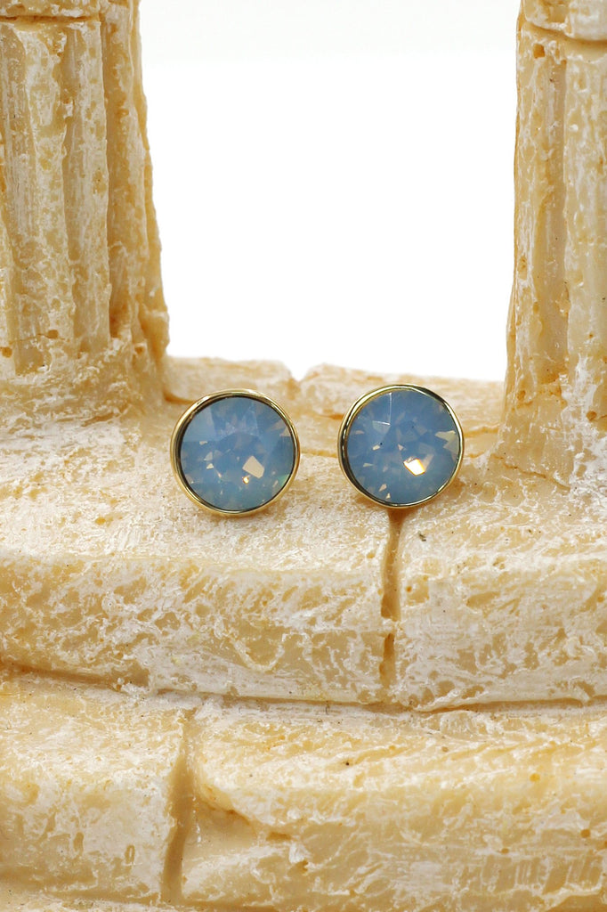 fashion blue crystal necklace earrings set