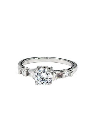 elegant silver crystal ring