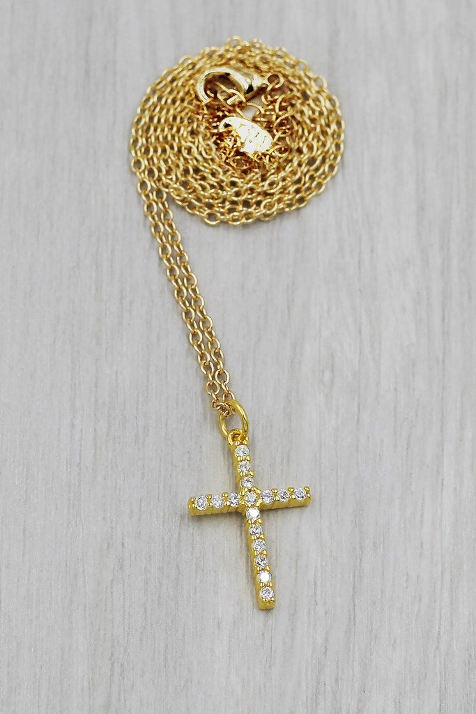 fashion cross crystal pendant necklace