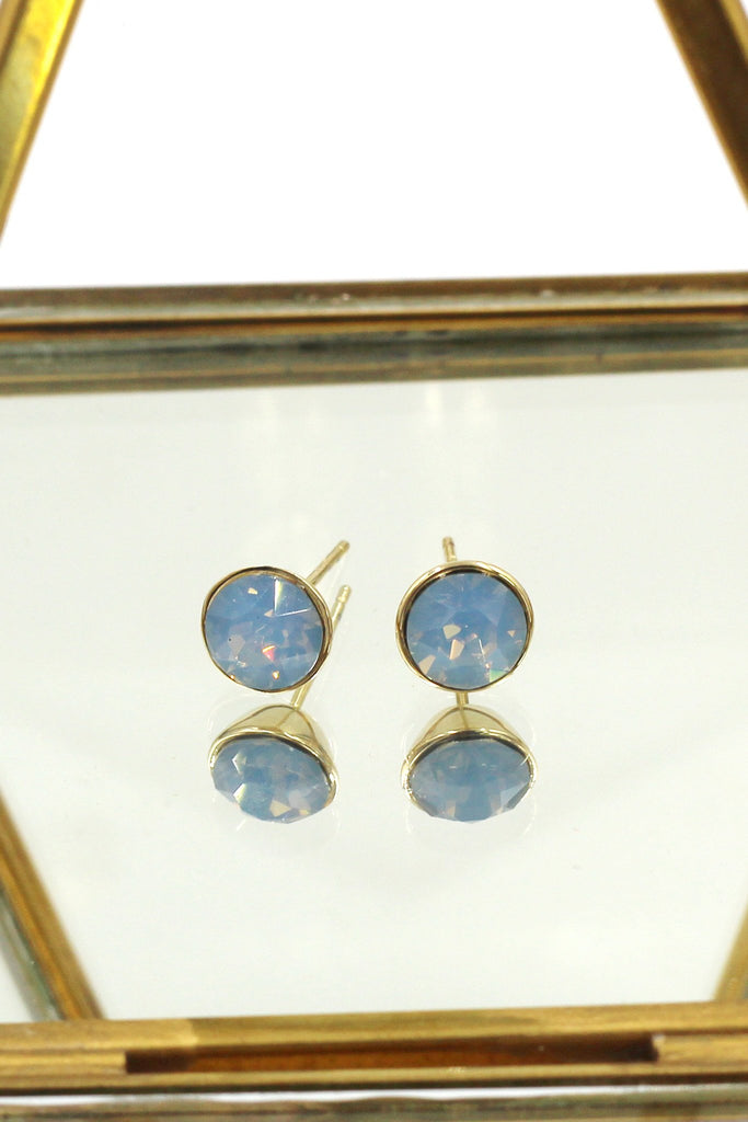 fashion blue crystal necklace earrings set