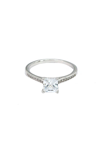 fashion cross double crystal ring