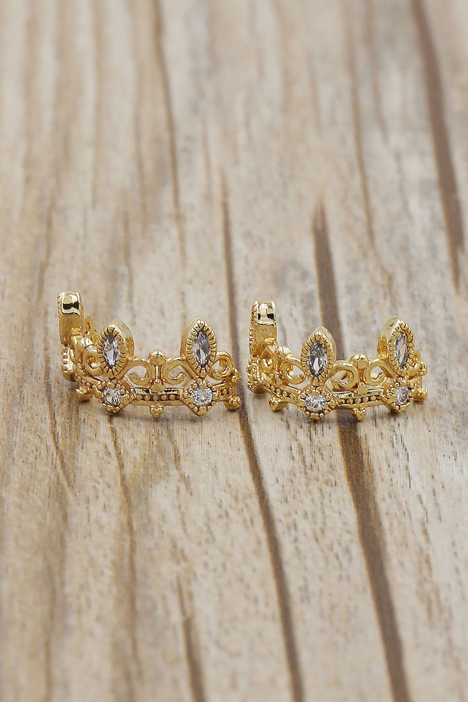 fashion crown crystal earrings