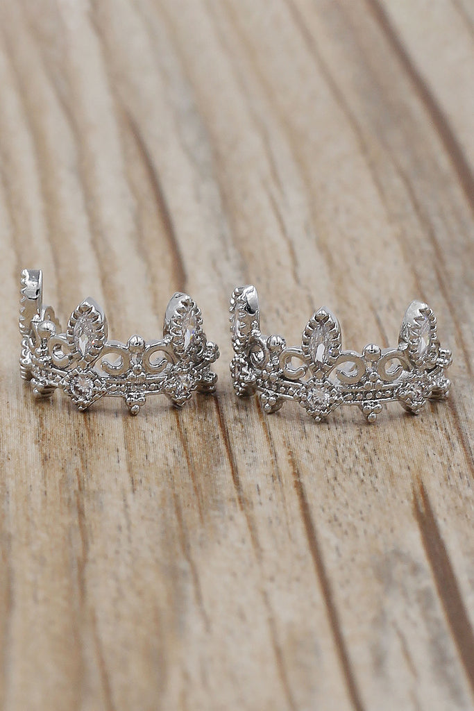 fashion crown crystal earrings