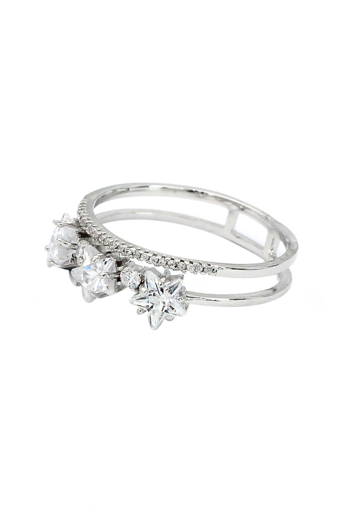 star crystal ring earring set
