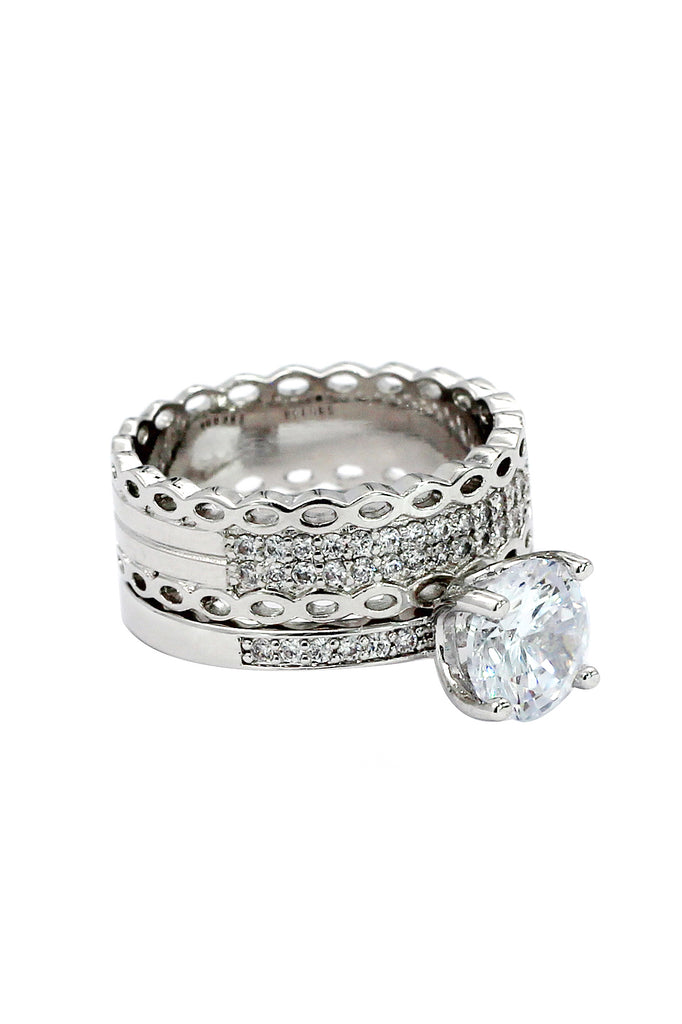 fashion triple silver ring