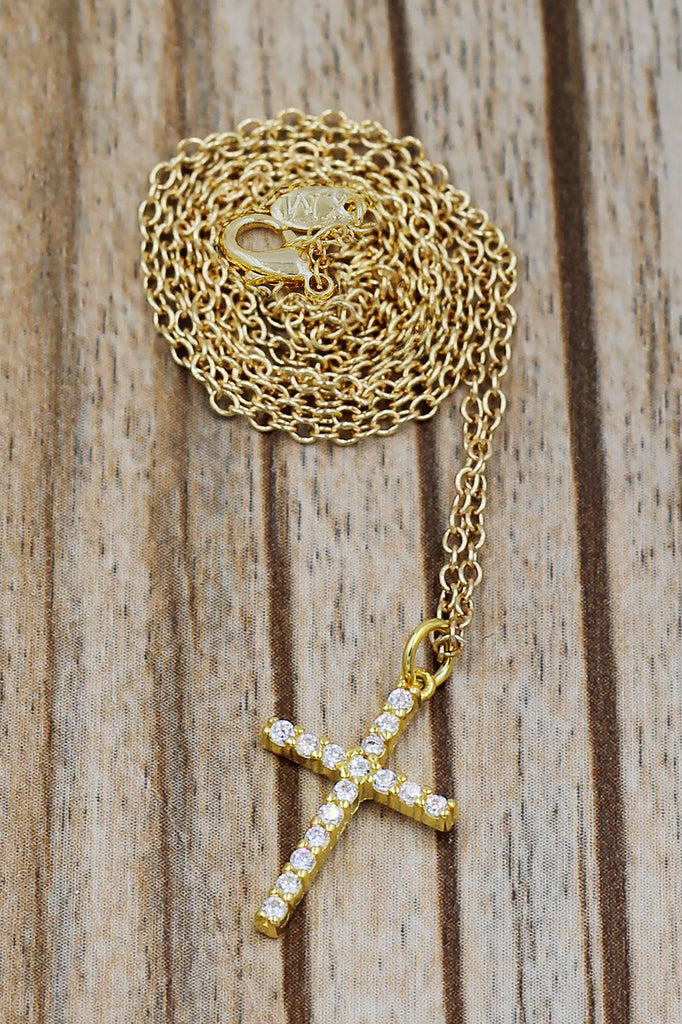 fashion cross crystal pendant necklace