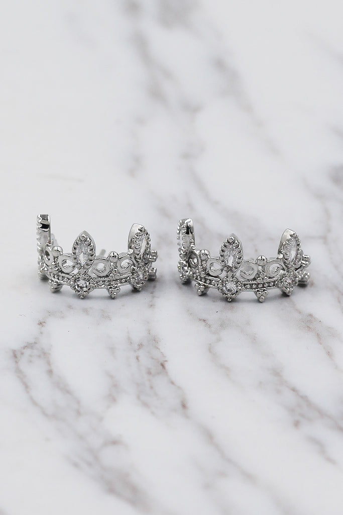 fashion crown crystal earrings