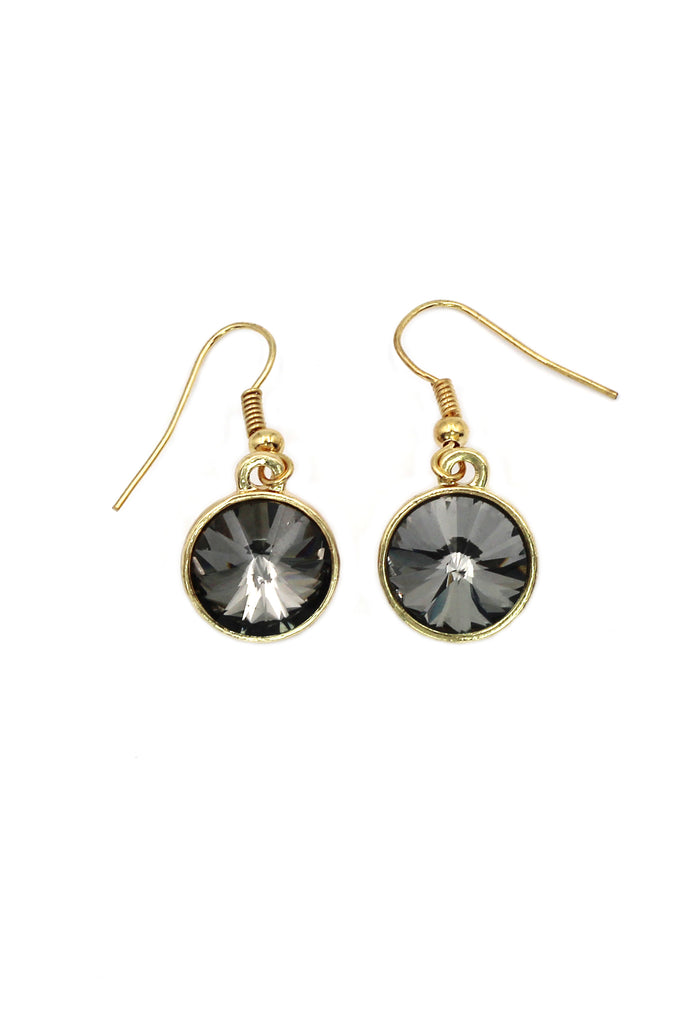 small round crystal earrings