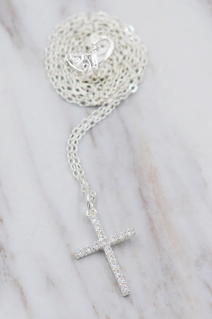 fashion cross crystal pendant necklace