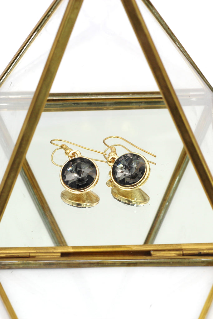 small round crystal earrings