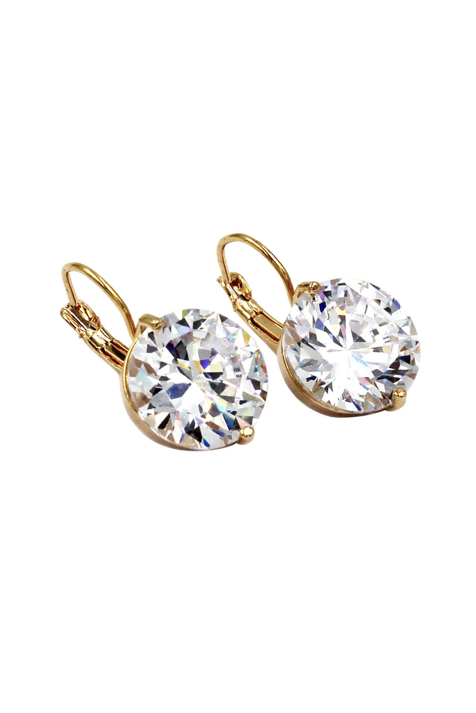 noble golden flower crystal necklace earrings set