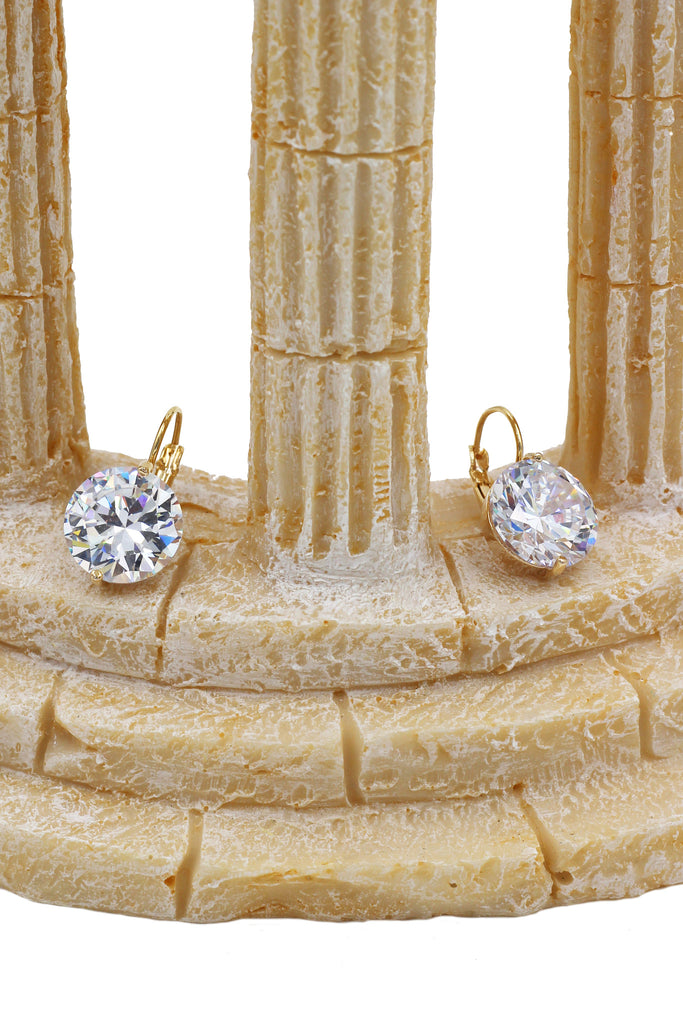 noble golden flower crystal necklace earrings set