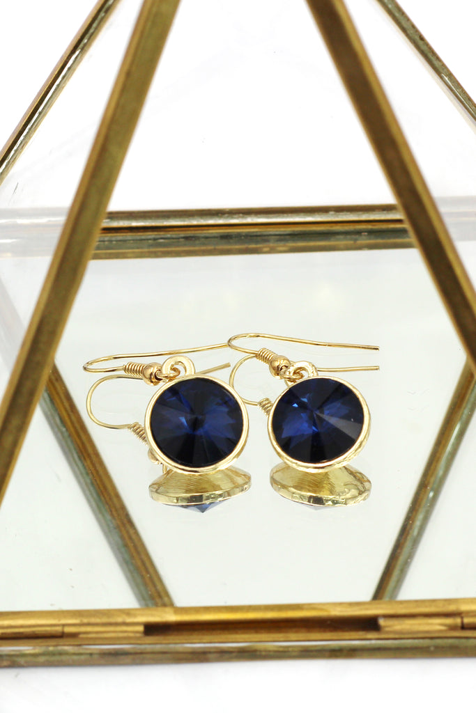 small round crystal earrings